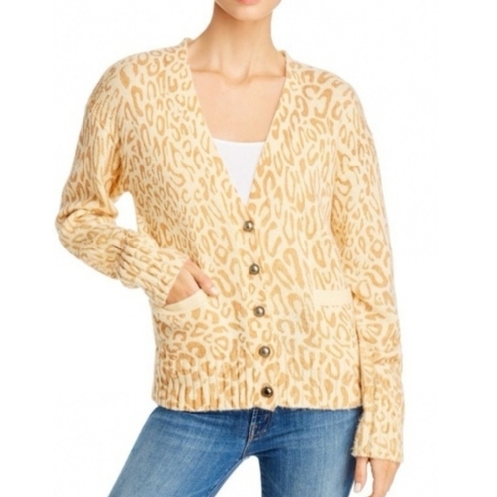 [NWOT] Rebecca Minkoff Kerry Leopard Wool Blend Cardigan Sweater